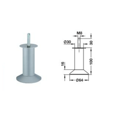 Pata Para Mueble De Aluminio H Fele Herrajes Diagonal